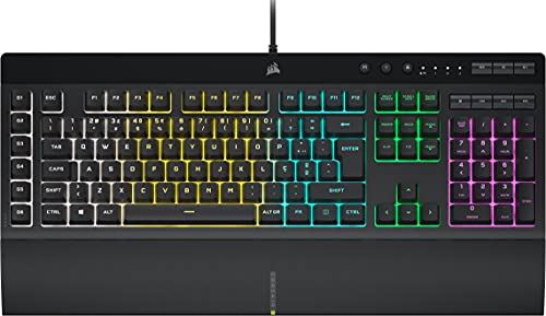 Corsair K55 Rgb Pro- Layout: Pt-Pt - Luce Di Sfondo Rgb Dinâmica, Sei Tasti Macro Con Integrazione Del Software Elgato Stream Deck; Resistente A Poeir
