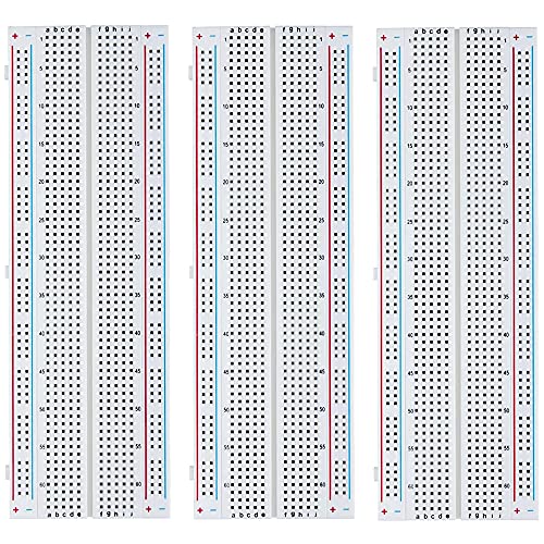 Mmobiel 3 Pz. Kit Circuito Prototipo Breadboard 830 Punti Senza Saldatura Compatibile Con Progetti Arduino Fai-Da-Te, Raspberry Pi 2 3 4 Blocchi Di Gi