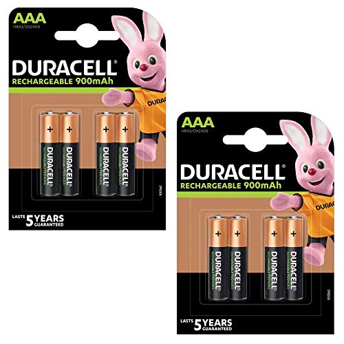 Duracell Bun0043A - Batteria Ricaricabile, Mini Stilo Aaa 850 Mah X8