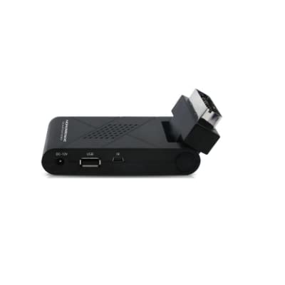 Decoder Mini Digitale Terrestre Scart Dvb-T2 180° Usb Hdmi Full Hd H265 Hevc Telecomando 2 In 1