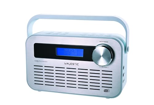Majestic Dab 843 - Radio Dab/Dab+/Fm, Display Lcd, Ingresso Aux-In, Presa Cuffie, Sveglia Doppio Allarme, Adattatore Per Alimentazione Incluso
