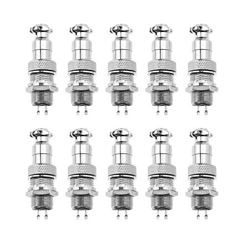 Ototec 10 X Gx12 Aviation Plug 2 Pin Connettore Set Metallo Maschio Femmina Filo Tipo Vite Cavo Pannello 12Mm Filettatura
