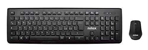 Nilox, Kit Cw30 Keyboard+Mouse Wireless, Tastiera E Mouse Wireless, Design Classico Ed Ergonomico, Mouse Con 3 Dpi Regolabili, Tracking Ottico 1600 Dp