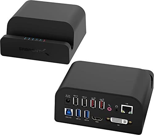 Sabrent Docking Station Usb 3.2 Per Pc E Laptop, Con Hub Usb: 2 Porte Usb 3.2, 2 Porte Usb 2.0, 2 Porte Usb Di Ricarica, 1 Hdmi, 1 Dvi, 1 Ethernet, 1