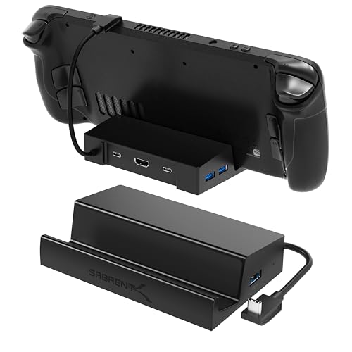 Sabrent Steam Deck Docking Station, Dock Steam Deck 6-In-1 Con Hdmi 4K@60Hz, Ricarica Rapida Usb-C 95W Pd 3.2 Gen 1, Triplo Hub Usb 3.2 Gen 1, 1 Porta