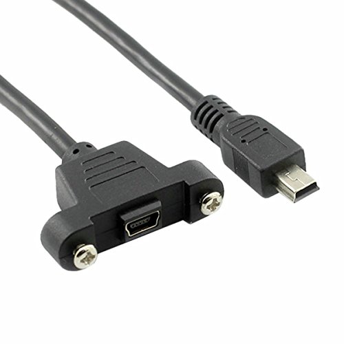 Cavo Di Prolunga Per Usb 2.0 Mini B Maschio, Cavo Da Mini Usb 2.0 Maschio A Mini Usb B Femmina, Montaggio A Pannello Con Viti, 50 Cm.