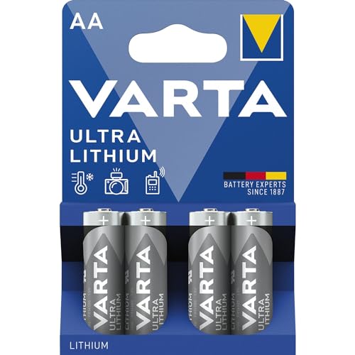 Varta 6106301404 Lithium Batteria Litio, Stilo Aa Lr6, Confezione Da 4 Pile - Il Design Può Variare