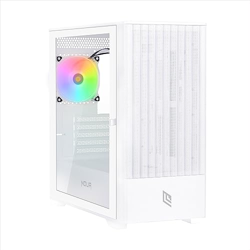 Noua Fobia L111 Bianco Case Micro Atx Per Pc Gaming Mini Tower 0.60Mm Spcc Ventola Led Argb Indirizzabile Frontale Mesh E Pannello Laterale In Vetro T