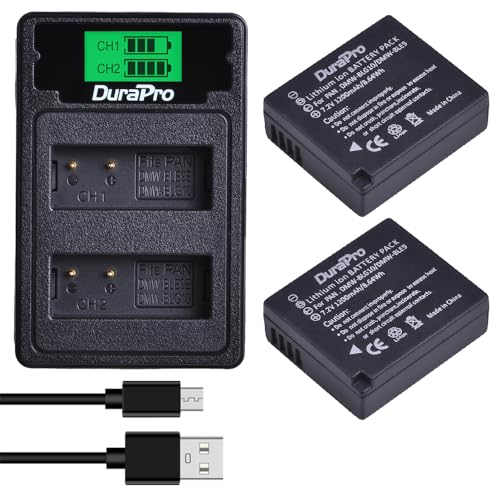 Durapro 2 Batterie Dmw-Blg10 Dmw Blg10 Blg10E Ble9 + Caricabatterie Usb Integrato A Led Per Fotocamere Digitali Panasonic Lumix Dmc-Gf3, Dmc-Gf5, Dmc-