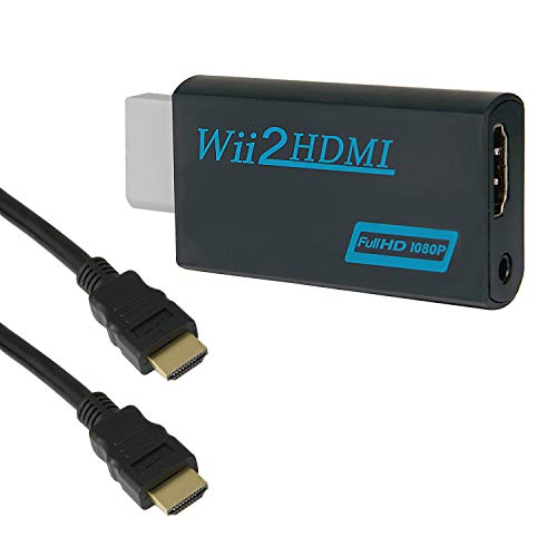 Goldoars Convertitore Da Wii A Hdmi Adattatore Wii A Hdmi 720P/1080P E Jack Audio Da 3,5 Mm Cavo Hdmi Da 1,5 M - Supporta Tutte Le Modalità Di Visuali