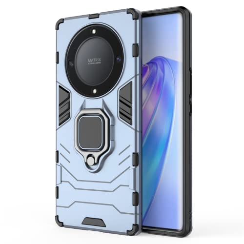 Comaku Cover Armor Per Honor Magic5 Lite 5G/Magic 5 Lite, Custodia Tpu+Pc Antiurto Con Anello Supporto - Blu