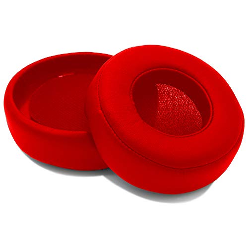 Mmobiel Cuscinetti Auricolari Di Ricambio Per Monster Beats By Dr. Dre Pro Detox Headphones Con Pelle E Proteina Memory Foam (Rosso)