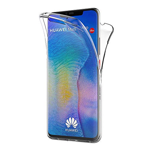 Aicek Cover Huawei Mate 20 Pro, 360°Full Body Cover Huawei Mate 20 Pro Silicone Case Molle Di Tpu Trasparente Sottile Custodia Per Huawei Mate 20 Pro