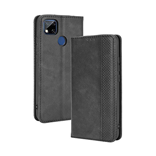 Weiou Leather Folio Cover Per Xiaomi Redmi 9C Nfc| Redmi 9C, Custodia In Pelle Pu Magnetica Libro Flip Portafoglio Con [Funzione Stand]. Nero