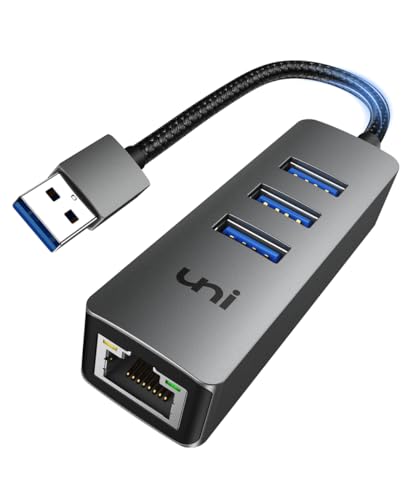 Adattatore Usb Ethernet, Hub Usb In Alluminio Con Porta Ethernet Lan Rj45 Cavo Di Nylont E 3 5Gbps Portas Usb 3.0, Multipla Porta Compatibile Con Macb