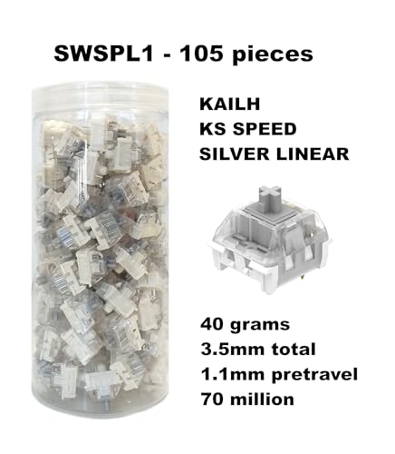 Cortek Set 105 Sottotasti Switches Kailh Ks Speed Silver Linear