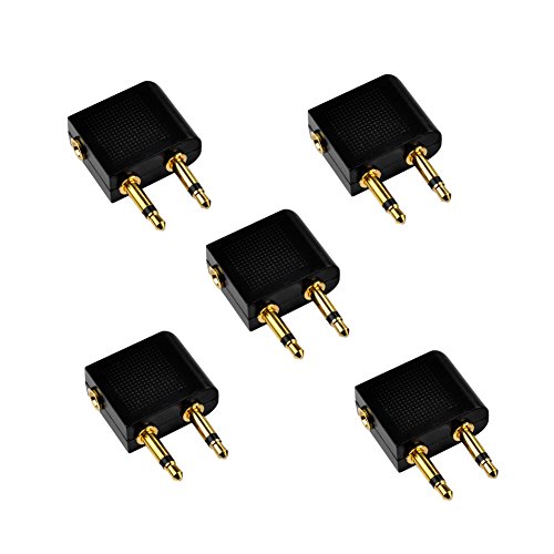 Adattatore Volo Di Qualità Placcato Oro Sienoc Premium/Convertitore Cuffie/Auricolare (Confezione Da 5)