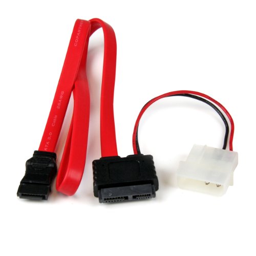 Startech.Com Slsataf20 Cavo Adattatore Slimline Sata A Sata E, Alimentazione Lp4, 50 Cm, Rosso