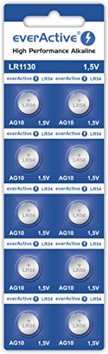Everactive Ag10 G10 Lr1130 Lr54 1.5V 70Mah Button Cell Battery - 1X Blister