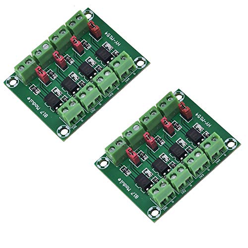 Zkeeshop 2Pcs Pc817 4 Channel Optocoupler Isolation Board Voltage Converter Adapter Module 3.6-30V Driver Photoelectric Isolated Module