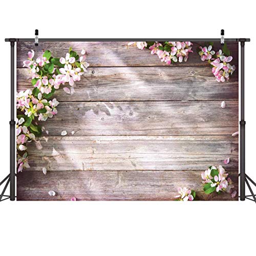 Lywygg 7X5Ft Vinile Fondali Fotografia Photo Studio Puntelli Legno Planks E Tema Floreale Fotografia Sfondo Cp-131