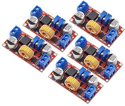 Tecnoiot 5Pcs 5A Max Xl4015 Dc To Dc Cc Cv Step-Down Lithium Battery Charger Converter