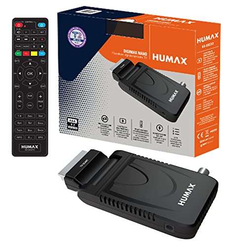 Humax - Decoder Digitale Terrestre Dvb-T2 Hd-2023T2 Digimax Nano Con Telecomando 2 In 1 Per Controllare Il Tv
