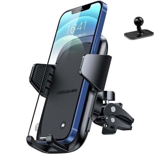 Unbreakcable Porta Cellulare Auto, Supporto Per Cellulare Auto 2 In 1, 360 Gradi Di Rotazione Supporto Telefono Auto Per Presa D'Aria Dell'Auto Portac