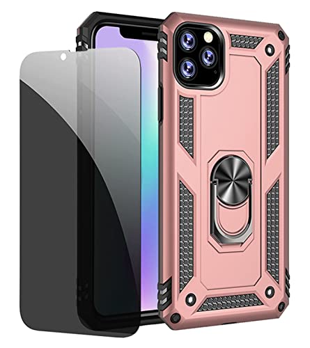 Joytag Kompatibel - Custodia Protettiva Per Iphone 11 Pro Max In Oro Rosa Con Protezione Per Lo Schermo In Vetro Per La Privacy Anti-Spia