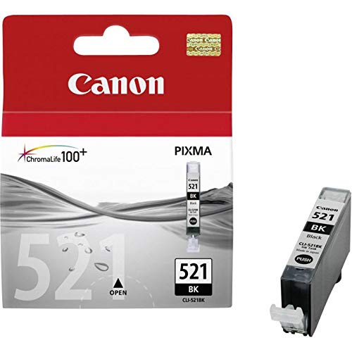 Originale Canon Cli-521 Nera 2933B001 Per Canon Ip3600/Ip4600/Mp540/Mp620/Mp630/980 Cli521 9Ml 2.370 Pagine