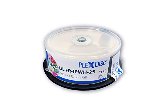 Optodisc Plexdisc Dvd + R Dl, 25 Pezzi, 8X, 8,5 Gb, Doppio Strato, Stampabile A Getto D'Inchiostro, Bianco Opaco