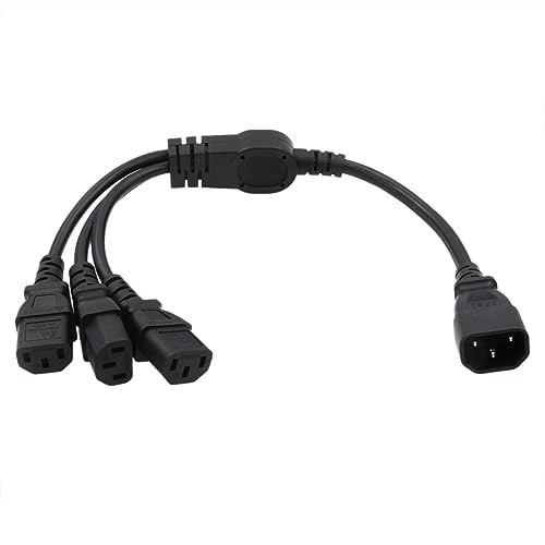 Hangton Ups Pdu Computer Pc Cavo Sdoppiatore Di Alimentazione Da C14 A 3 X C13 10A 250V Prolunga 60 Cm / 24 Pollici