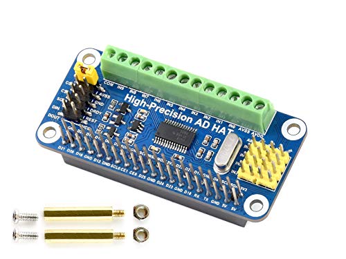 High-Precision Ad Hat Compatible With Raspberry Pi 4B/3B+/3B/2B/Zero/W/Zero Wh, Jetson Nano Expansion Board With Ads1263 10-Ch 32-Bit High Precision A