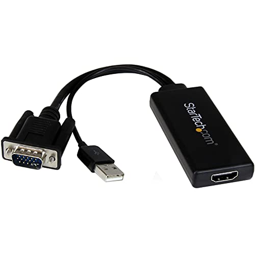 Startech.Com Adattatore Convertitore Vga A Hdmi Con Supporto Audio Via Usb, Cavo Convertitore Portatile Vga A Hdmi, 1080P