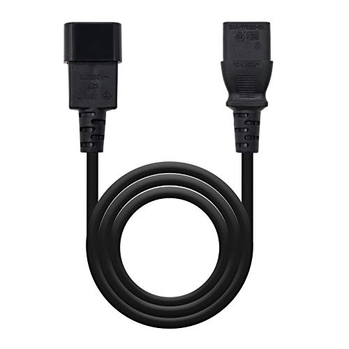 Nanocable 10.22.0203 - Cavo Di Alimentazione Per Cpu O Monitor, C13 / H-C14 / M, 100% Rame Awg18, Nero, 3.0 Mts