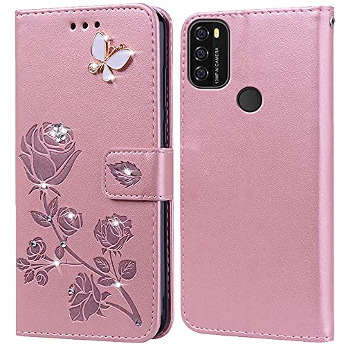 Cover Per Blackview A70 Pro/A70 Custodia,Carta Fessura, Supporto Stand,Silicone Tpu,Flip Protettiva Case Per Blackview A70(6.52")
