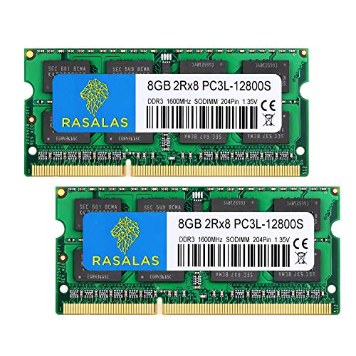 Rasalas 16Gb (2X8Gb) Pc3L 12800S 8 Gb Ddr3L 1600Mhz Sodimm 2Rx8 Ddr3 1600 Pc3-12800 Portatile Ram Notebook Memoria 1.35V/1.5V 204-Pin Cl11 Kit
