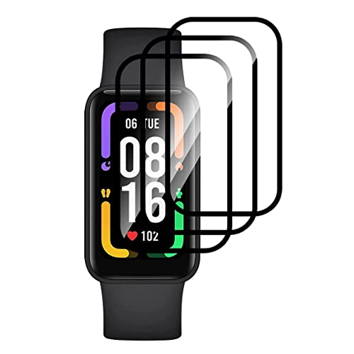 E-Hamii Proteggi Schermo Compatibile Con Xiaomi Redmi Smart Band Pro,[3 Pezzi][3D Curvo Full Cover][Resistente Ai Graffi, Alta Definizione] Protezione