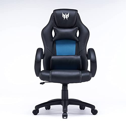 Predator Rift Essential Gaming Chair, Sedia Ufficio, Cuscino Lombare, Testa Rimovibile, Braccioli Regolabili, Movimento Schienale Max 115 Gradi, Telai