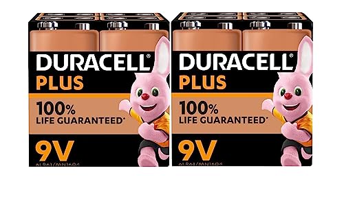 8X Duracell 9V Plus (2 Blister Da 4 Batterie) 8 Pile (6Lr61/Mn1604)