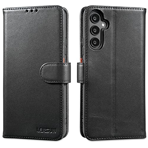 Lensun Cover Per Samsung Galaxy A34, Custodia In Vera Pelle [Rfid Blocking] Libro Con Portafoglio Chiusura Magnetico Flip Custodie Cuoio Per Telefono 