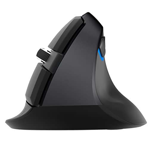 Jtd Mouse Wireless Mouse Destro - Mouse Verticale Ergonomico, Mouse Ottici Wireless 2.4G Rf Con Luce Led Regolabile 800/1200/1600/2400 Dpi - Riduce Il