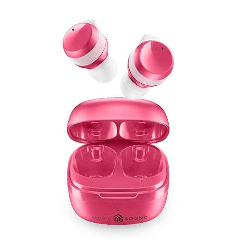 Music Sound - Flow - Auricolare Bluetooth In-Ear Senza Fili - Play Time 25 H - Rosa