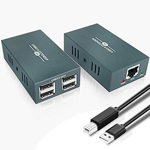 Usb 2.0 Extender, Extender Usb Over Ethernet Cat 5E/6/7 Trasmissione 50 M/165 Ft, Usb Lan Extender Utp, Estensore Usb Rj45 Supporto Windows/Macos/Linu