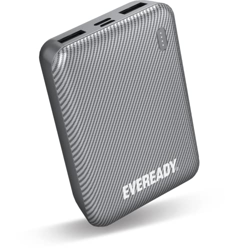 Eveready - Batteria Esterna 1.0000 Mah + Cavo Usb-A/Micro-Usb, Batteria Esterna, Colore: Argento