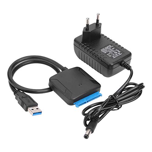 7Xinbox Cavo Adattatore Usb 3.0 Sata Iii Per Hard Drive, Da Sata A Usb 3.0, Per Supporto Ssd E Hdd Da 2,5/3,5" Uasp Con Alimentazione Dc 12 V