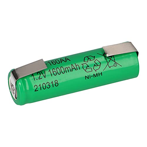 Batteria Aa Mignon 1,2 V 1600 Mah Nimh Con Linguetta Saldante U Ricaricabile + Bassa Autoscarica