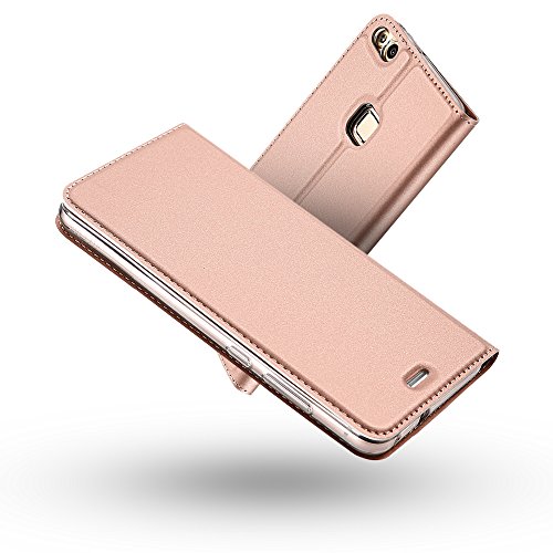 Radoo Cover Huawei P10 Lite, Slim-Fit Folio Premium Custodia Huawei P10 Lite Vintage Pu Pelle Con Portafoglio Tasca Stile Unico Sottile Antiurto Flip