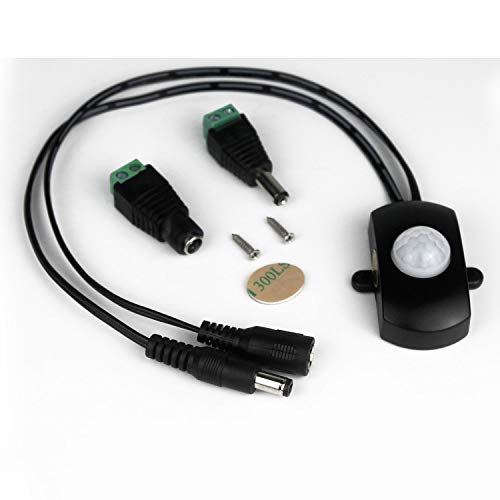 Taikuwu Aotomatic Mini 5A/12V 24V Pir Sensore Di Movimento A Infrarossi Interruttore Per Striscia Led + Femmina Maschio Dc Connettore