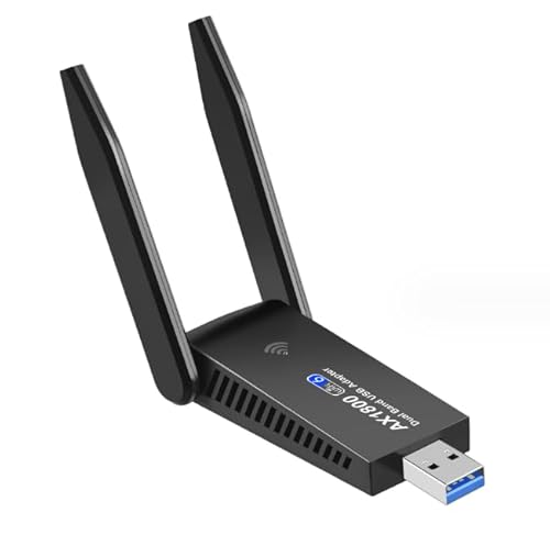 Wifi6 Ax1800 Adattatore Wifi Usb 3.0 1800Mbps Scheda Di Rete Senza Fili Dongle Doppie Bande Doppie Antenne Per Pc Portatile